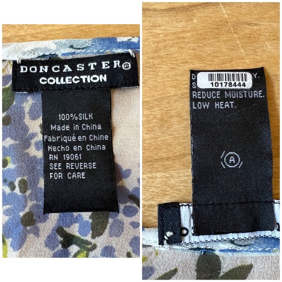 DONCASTER COLLECTION BLOUSE 10 100% SILK RUFFLES SIDE ZIP FLORAL SUMMER FEMININE - Picture 12 of 13